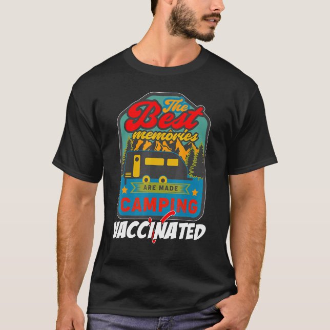 T-shirt Camping Retro Travel Trailer Caravan Pluss extérie (Devant)