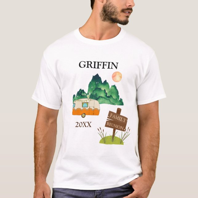 T-shirt Camping Reunion Familiale Extérieure (Devant)