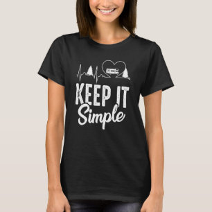 T-shirt Camping Rythme Cardiaque Garder Simple Remorque Ca