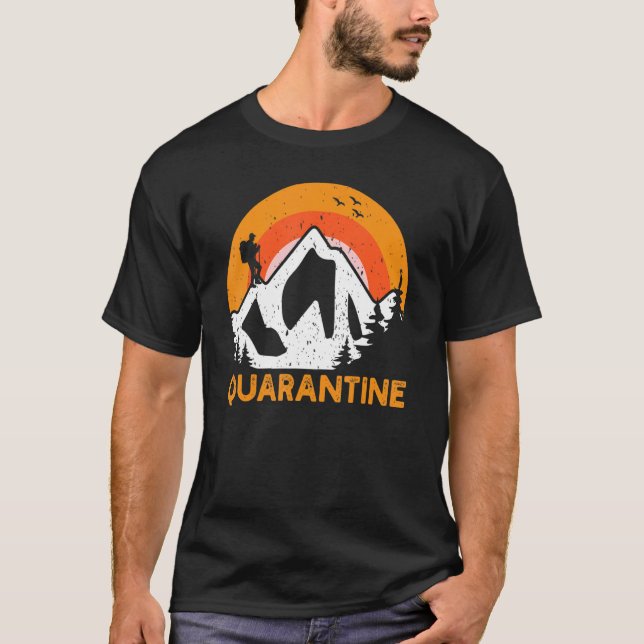 T-shirt Camping S Self Isolation Quarantaine Randonnée (Devant)