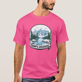 T-shirt Camping sans tech drôle