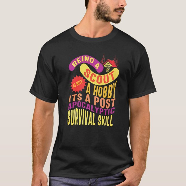 T-shirt Camping Scouting N'Est Pas Un Hobby Tente Skull Su (Devant)