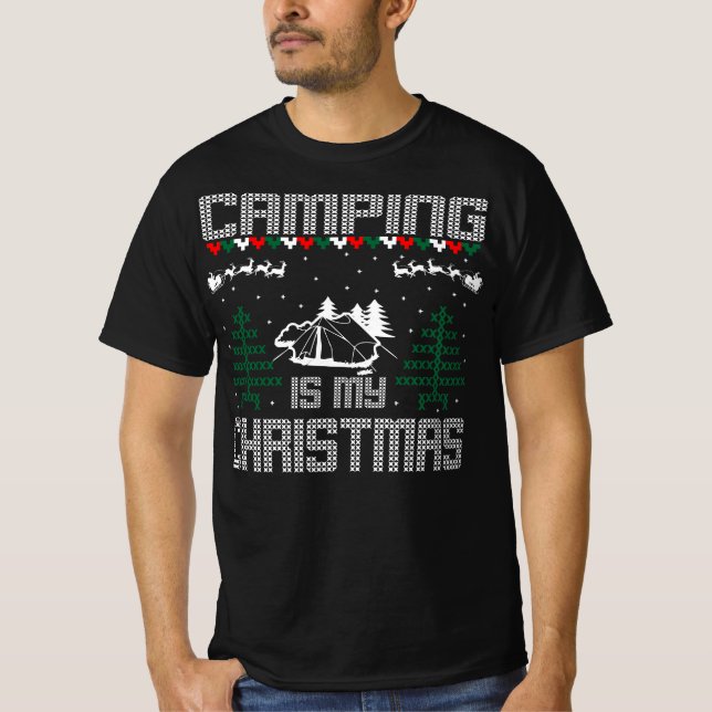 T-shirt Camping Sports Extérieur Est Mon Cadeau De Noël (Devant)