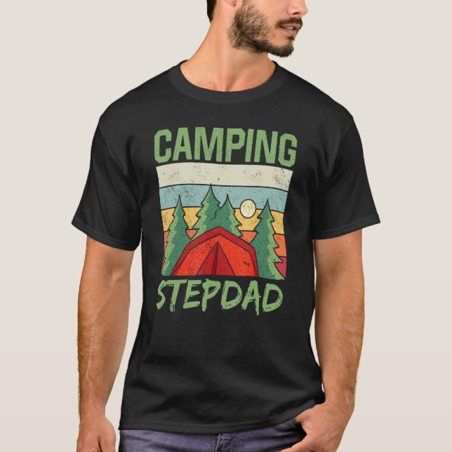 T-shirt Camping Stepdad Campfire Camp Camper Campsite (Devant)