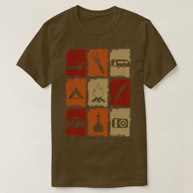 T-shirt Camping Stuff Retro 2 (Design devant)
