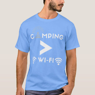 T-shirt Camping sur Wifi drôle