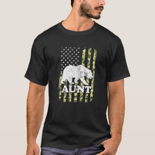 T-shirt Camping Tante Bear Camouflage Randonnée USA Americ