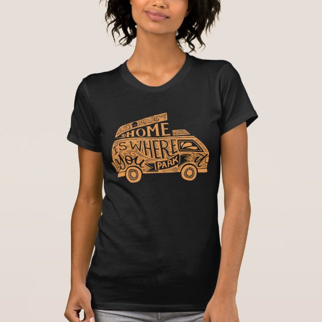 T-shirt Camping Van Life amusant Citation Inspirationnelle (Devant)