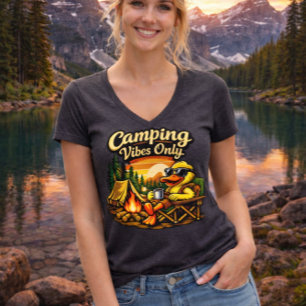 T-shirt Camping Vibes Only Feels Right V-Neck Tee États-Un