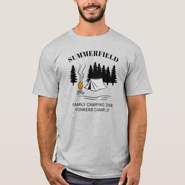T-shirt Camping Voyage Camping Famille Réunion Personnalis (Devant)