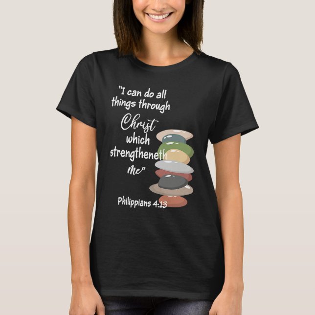 T-shirt Can Do All Things Religious Bible YM Verse YW Them (Devant)