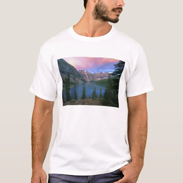 T-shirt Canada, Alberta, lac Moraine à l'aube, Banff (Devant)