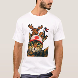 T-shirt Canada Cat Self Avec Moose Goose Beaver