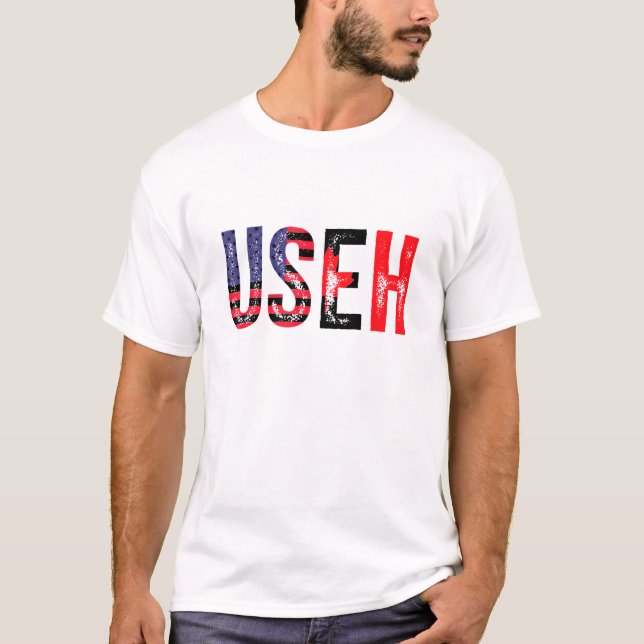 T-shirt Canada Day Useh Canadian Us Canada Flag Maple Leaf (Devant)