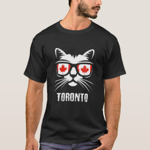 T-shirt Canada Drapeau Canadian Cat Maple Leaf Oronto