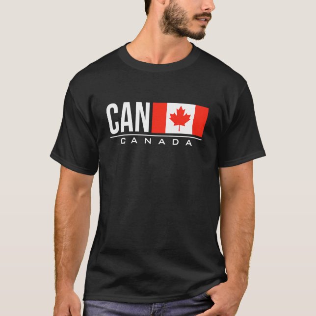 T-shirt Canada Drapeau International Code Pays Can Sports (Devant)