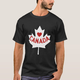 T-shirt Canada Feuille d'érable I Love Heart Drapeau canad