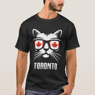 T-shirt Canada Flag Canadian Cat Maple Leaf Toronto