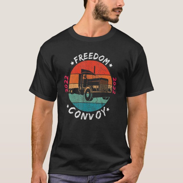 T-shirt Canada Freedom Convoy Flag Us Canadian Truckers Su (Devant)