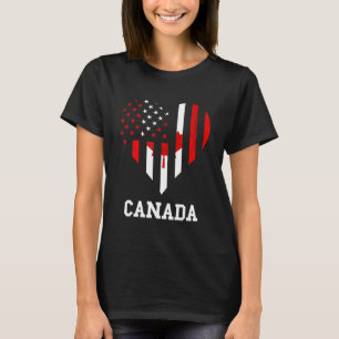 T-shirt Canada Maple Leaf Heart Canadian Pride Canadian Fl