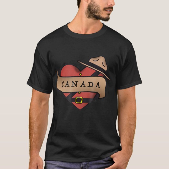 T-shirt Canada Mountie, fête du Canada, J'aime Canada (Devant)