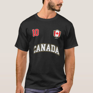 T-shirt Canada Numéro 10 Équipe de football Sports Drapeau