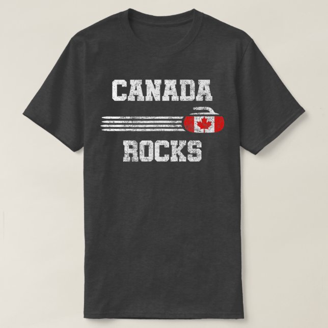 T-shirt Canada Rocks Curling Vintage (Design devant)