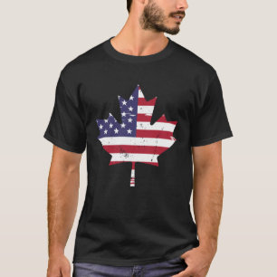 T-shirt Canada USA Amérique Hockey Canadian Maple Leaf