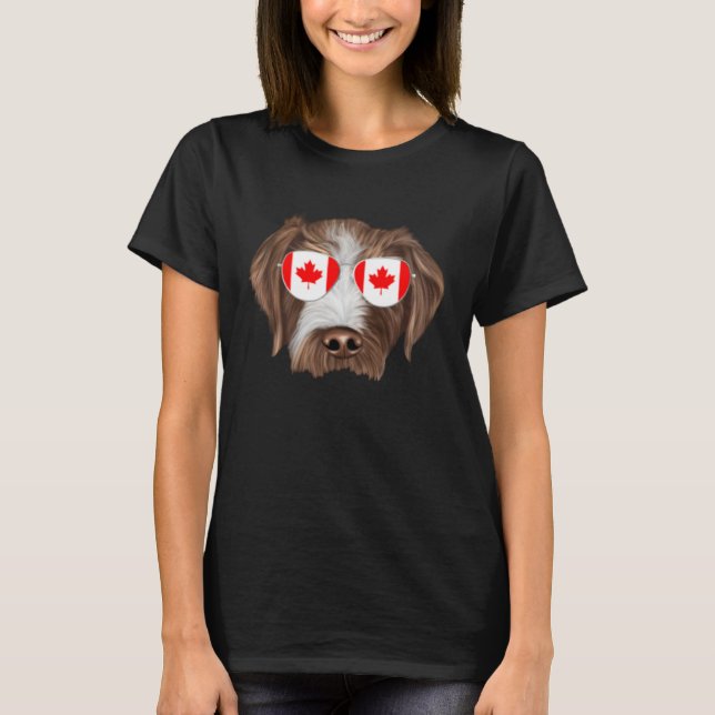 T-shirt Canadian Flag German Wirehaired Pointer Dog Canada (Devant)