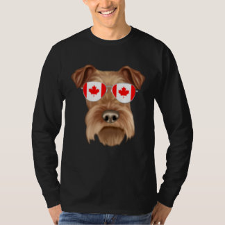 T-shirt Canadian Flag Irish Terrier Dog Canada Pocket