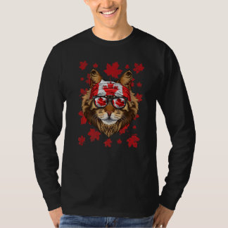 T-shirt Canadian Maine Coon Patriotic Canada Flag Maple Le