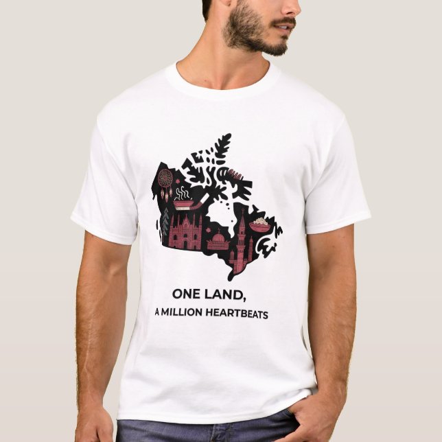 T-shirt Canadian Maple Mosaic Tee: Cultural Unity Design (Devant)