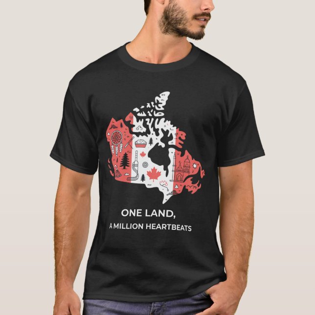 T-shirt Canadian Mosaic Tee: Maple & Cultural Icons (Devant)