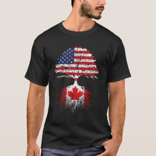 T-shirt Canadian Roots American Gros Canada Drapeau Hommes