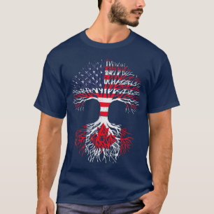T-shirt Canadian Roots American Grown Canada Drapeau Aux H