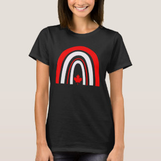 T-shirt Canadian Roots Maple Leaf Canadian American Rainbo