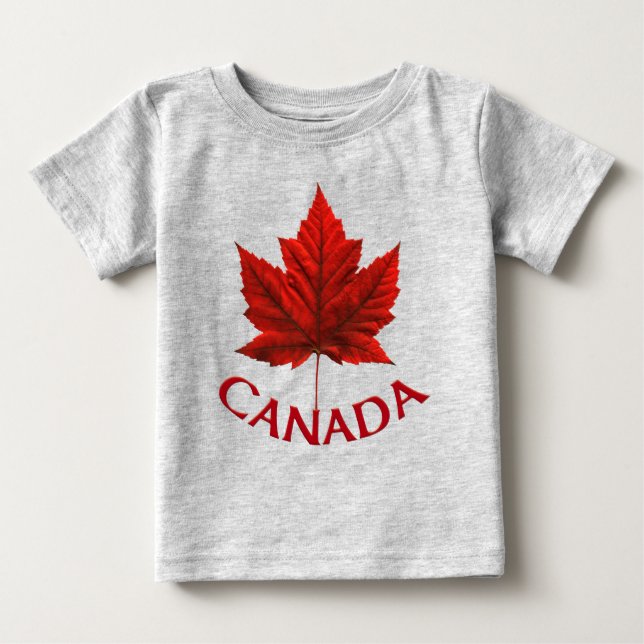 T-shirt canadien bébé Chemise rouge Feuille d'érab (Devant)