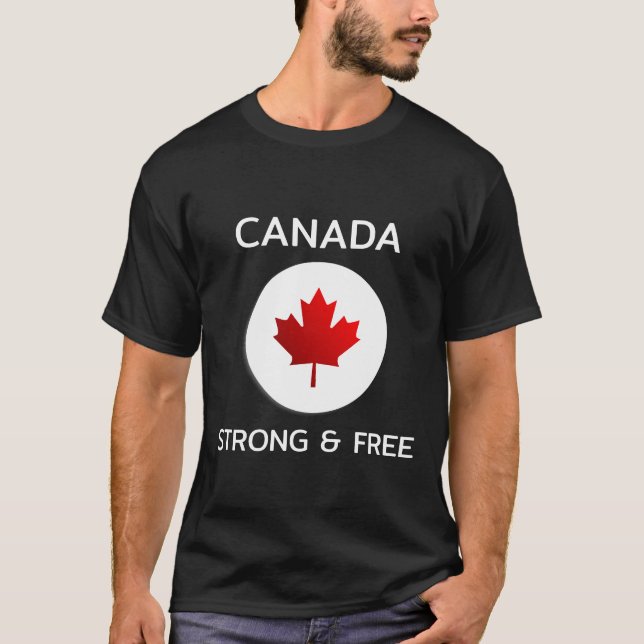 T-shirt canadien fort et gratuit (Devant)