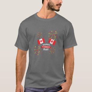 T-shirt Canadiens Liberté Joyeux Fête du Canada Drapeau ca