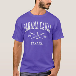 T-shirt Canal de Panama Anciennes Rames Croisées Ancre de
