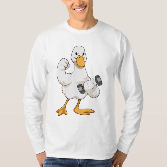 T-shirt Canard à Bodybuilding avec Dumbbell (Devant)