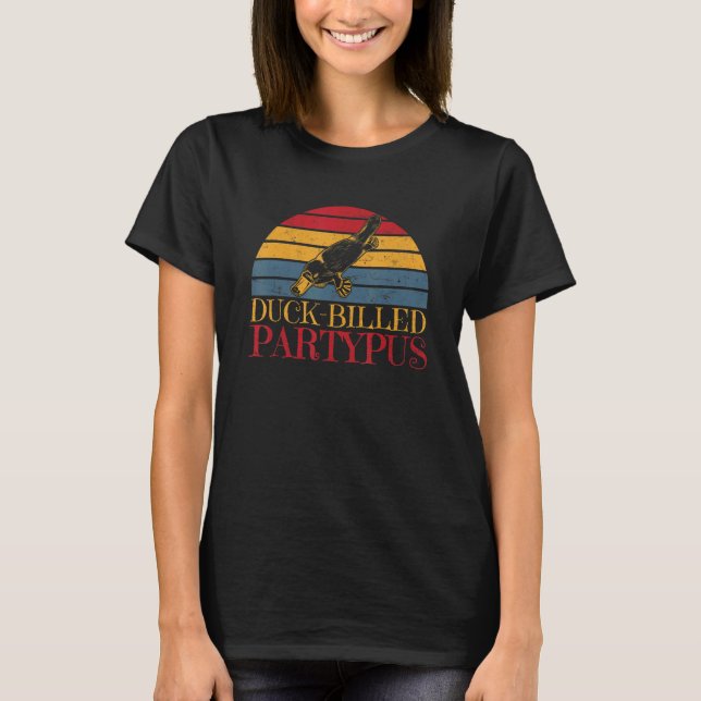 T-shirt Canard A Facturé Partypus Pun Pour Monotreme Platy (Devant)