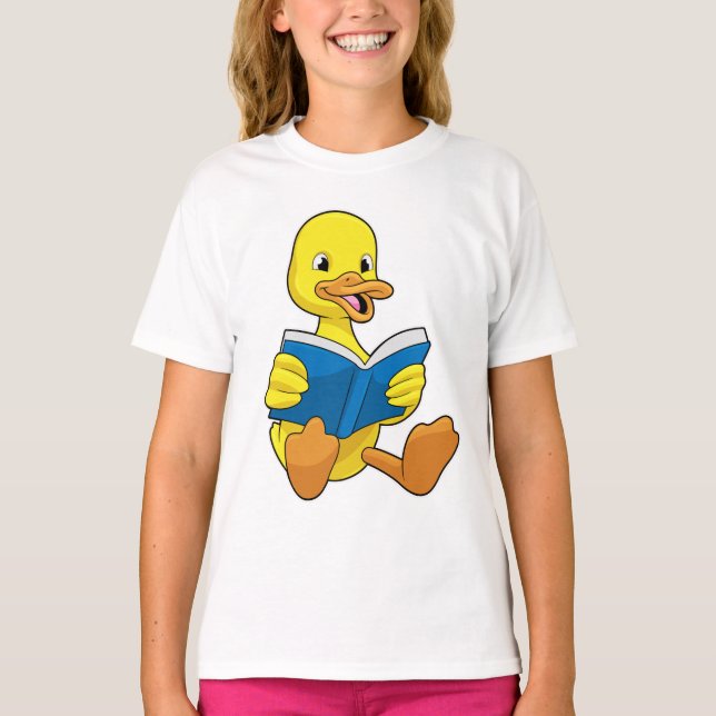 T-shirt Canard à la lecture avec livre (Devant)