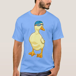 T-shirt Canard à la natation avec lunettes de natation