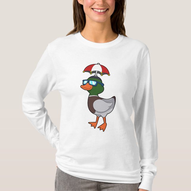 T-shirt Canard à la pluie avec Umbrella.PNG (Devant)