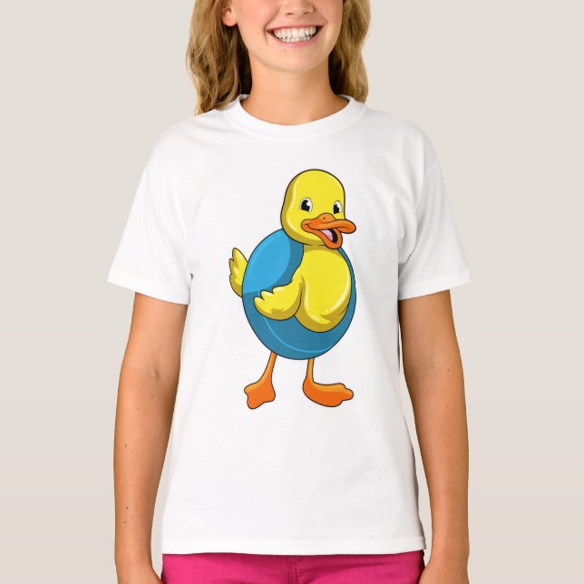 T-shirt Canard à nager avec anneau de nage (Devant)