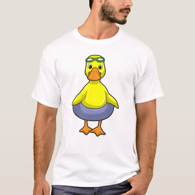 T-shirt Canard à nager avec anneau de nage (Devant)