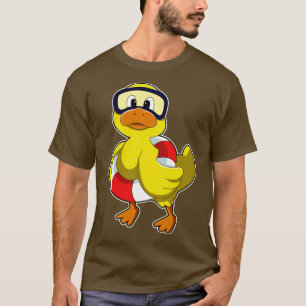 T-shirt Canard à nager avec anneau de nage lunettes de plo