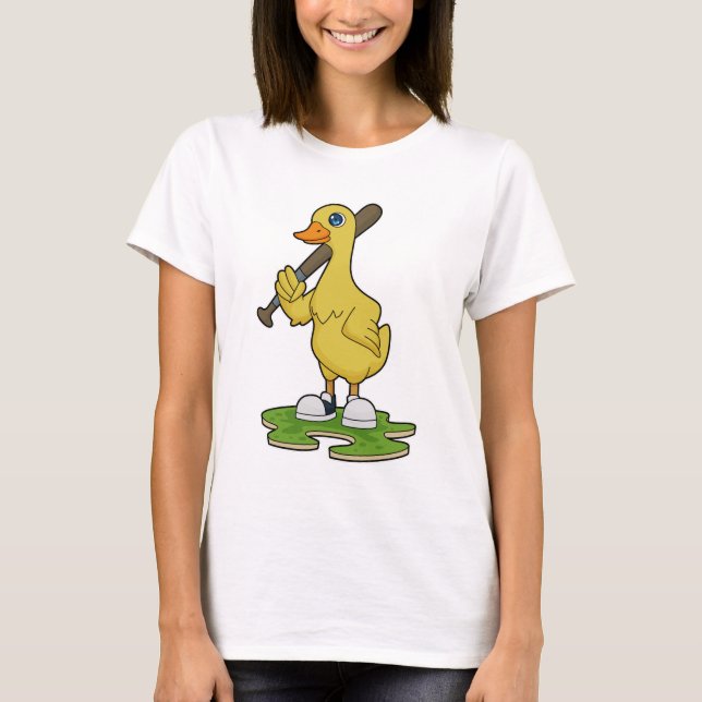T-shirt Canard au baseball avec batte de baseball (Devant)