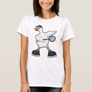 T-shirt Canard au Tennis avec raquette de tennis & Casquet